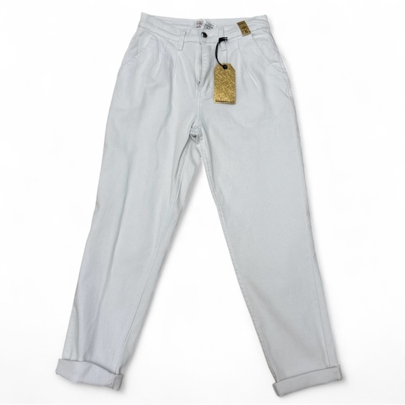 Vibrant M.I.U. White High Waist Tapered Pants Size 5 NWT Vintage Style - Picture 2 of 6